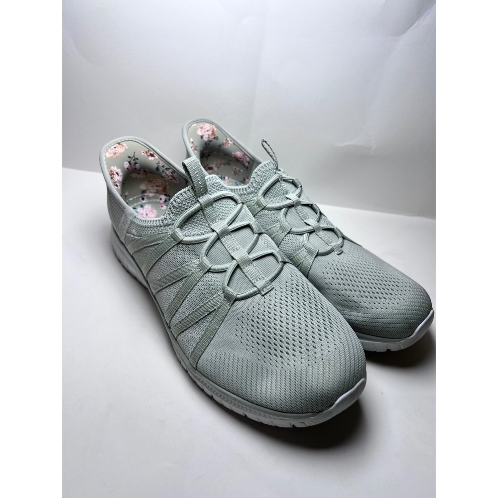 Skechers Hands Free Slip-ins Ultra Flex 3.0 Sage Green Floral Womens size 9 B1